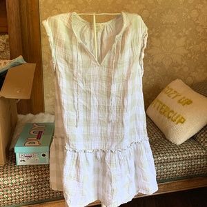 Loft outlet cotton‎ gauze checked mini dress. Preowned